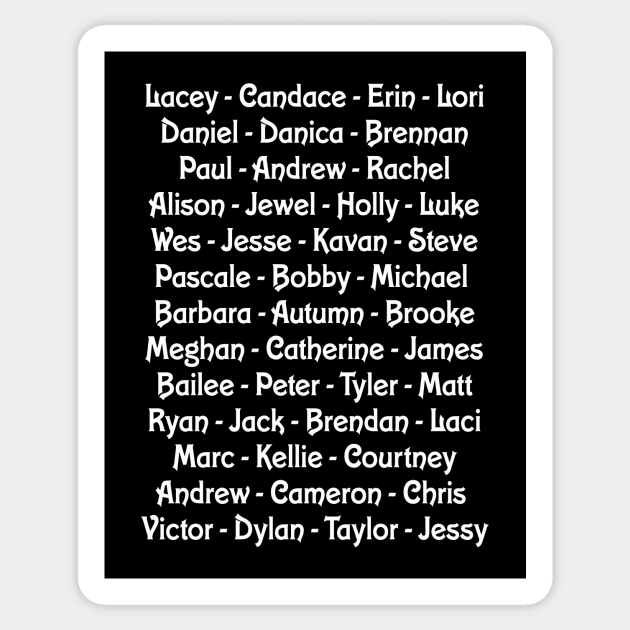 Hall of Fame Hunks and Ladies of the Best Christmas Movies Sticker by We Love Pop Culture